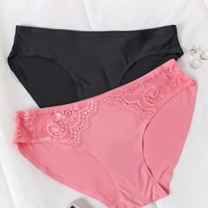 Dvojbalenie nohavičiek Back To The Fused Bikinis - ružová + čierna