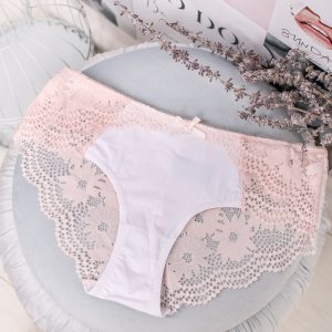 Ružovo-biele čipkované nohavičky About Lace Hipster