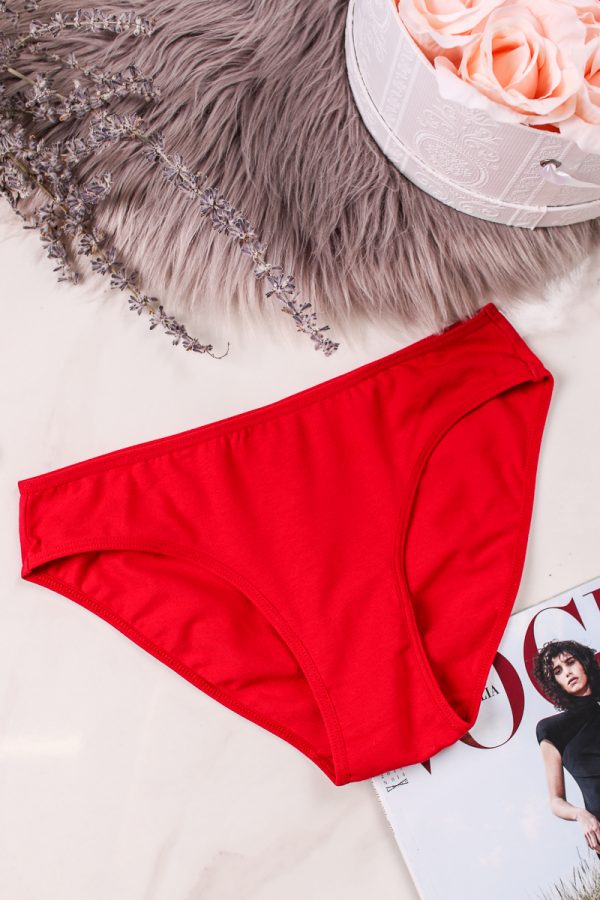Červené klasické nohavičky Cotton Spandex Bikini