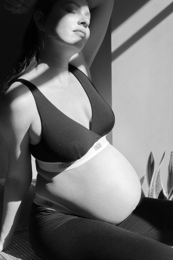 Čierna nevystužená tehotenská podprsenka Life