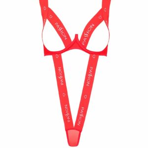 Červené open-bra body Kyouka
