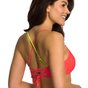 Neónovo koralová plavková bralette podprsenka Relleciga Neon Coral