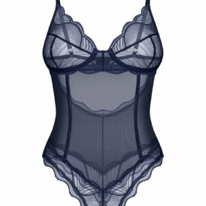 Tmavomodré crotchless body Nighty Blue