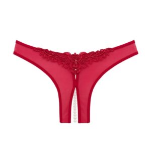 Červené crotchless nohavičky Paradise