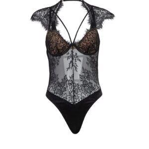 Čierne čipkované body Madelyn
