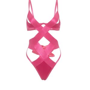 Fuchsiové strap body Lace