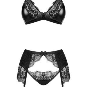 Čierny trojdielny set Obsidian Desire