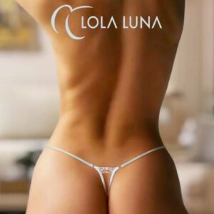 Biele crotchless tangá s príveskom Bianca