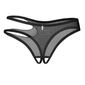 Čierne crotchless nohavičky Saturis